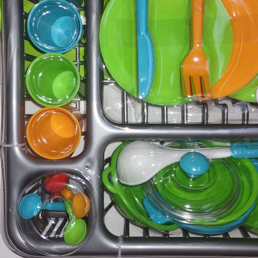 Kids Dish & Drying Rack 27-Piece Play Set NEW